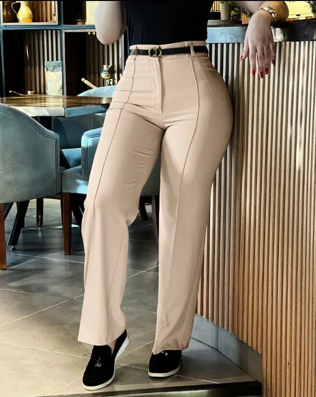 Sweet Patchwork High Waist Casual Pants Autumn Hot Sale Of The Season New Arrival Women's Fashion Fresh Style Loose Fit Trousers