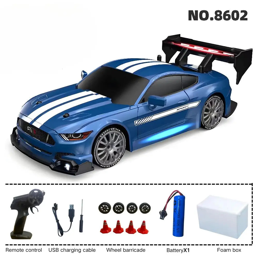New 1:24 RC drift vehicle, Mustang 4WD cars, racing car with remote control, gift, competition racing car, children's toy