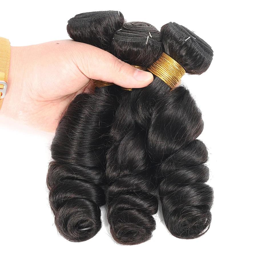 Brazilian Loose Wave Hair Bundles Virgin Human Hair 1/3/4 /PCS Natural Color Hair Extensions Wholesale Price For Black Women