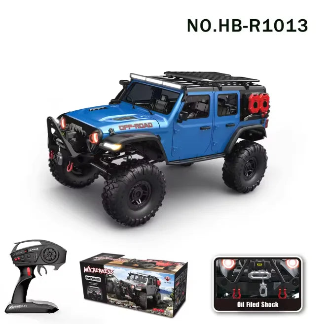 RC Car 1/10 HB RTR Remote Control Vehicle 2.4G Full Proportional Rock Crawler LED Light 4WD Off-Road Climbing Truck Toys Gifts