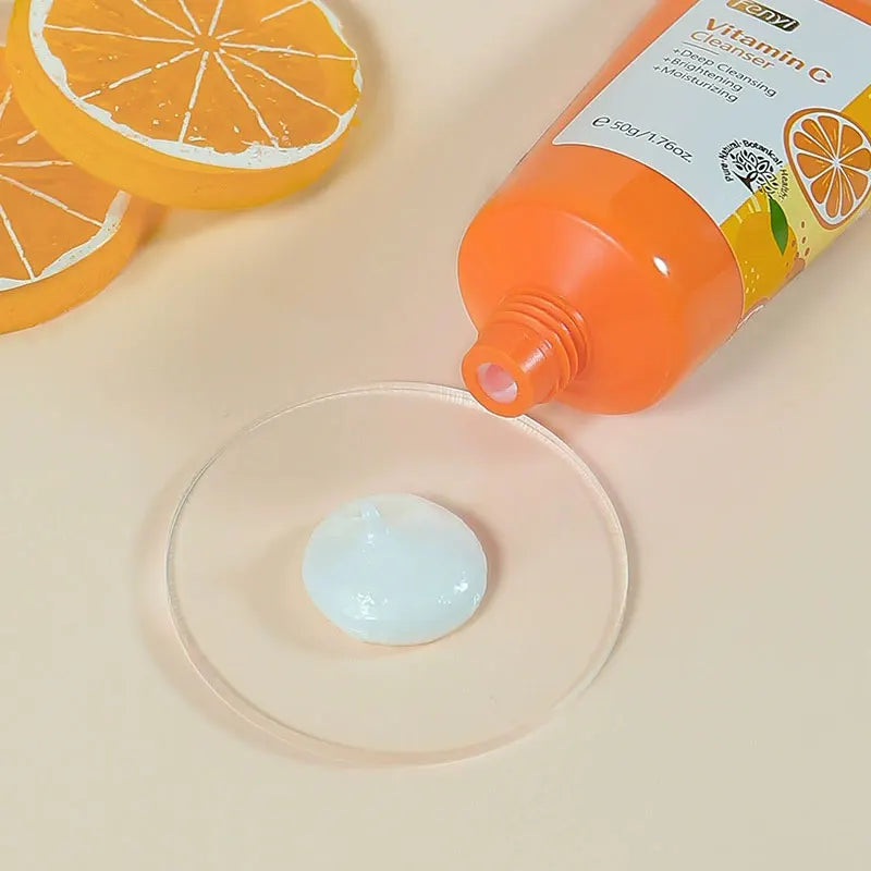 Vitamin C Facial Cleanser Skin Deep Cleansing Moisturizing Blackhead Removal Skincare Face Wash Foam Face Cleanser Skin Care