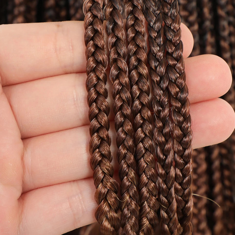 14 18 24 Inch French Curl Box Braids Crochet Hair Ombre Brown to Blonde Prelooped Synthetic French Curls Braiding Hair for Women