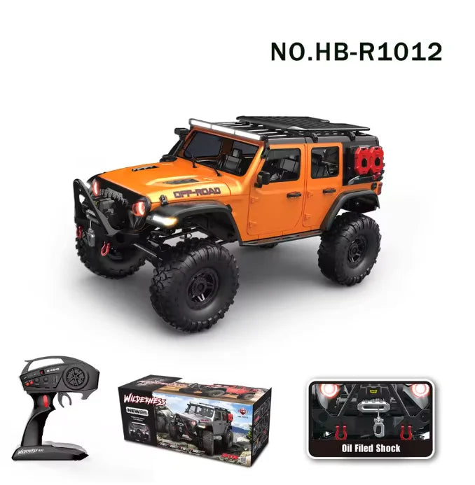 RC Car 1/10 HB RTR Remote Control Vehicle 2.4G Full Proportional Rock Crawler LED Light 4WD Off-Road Climbing Truck Toys Gifts
