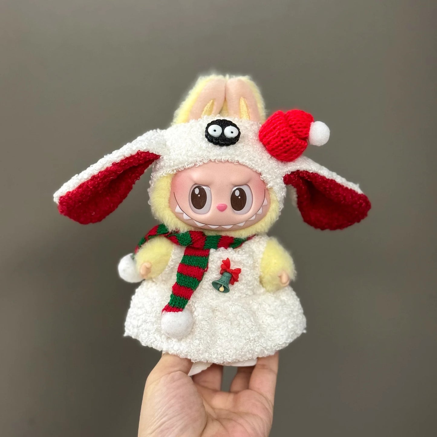 Labubu Doll Christmas Outfit - Festive Holiday Costume Set, Cute Plush Santa Dress with Accessories for Dolls (Clothes Only)