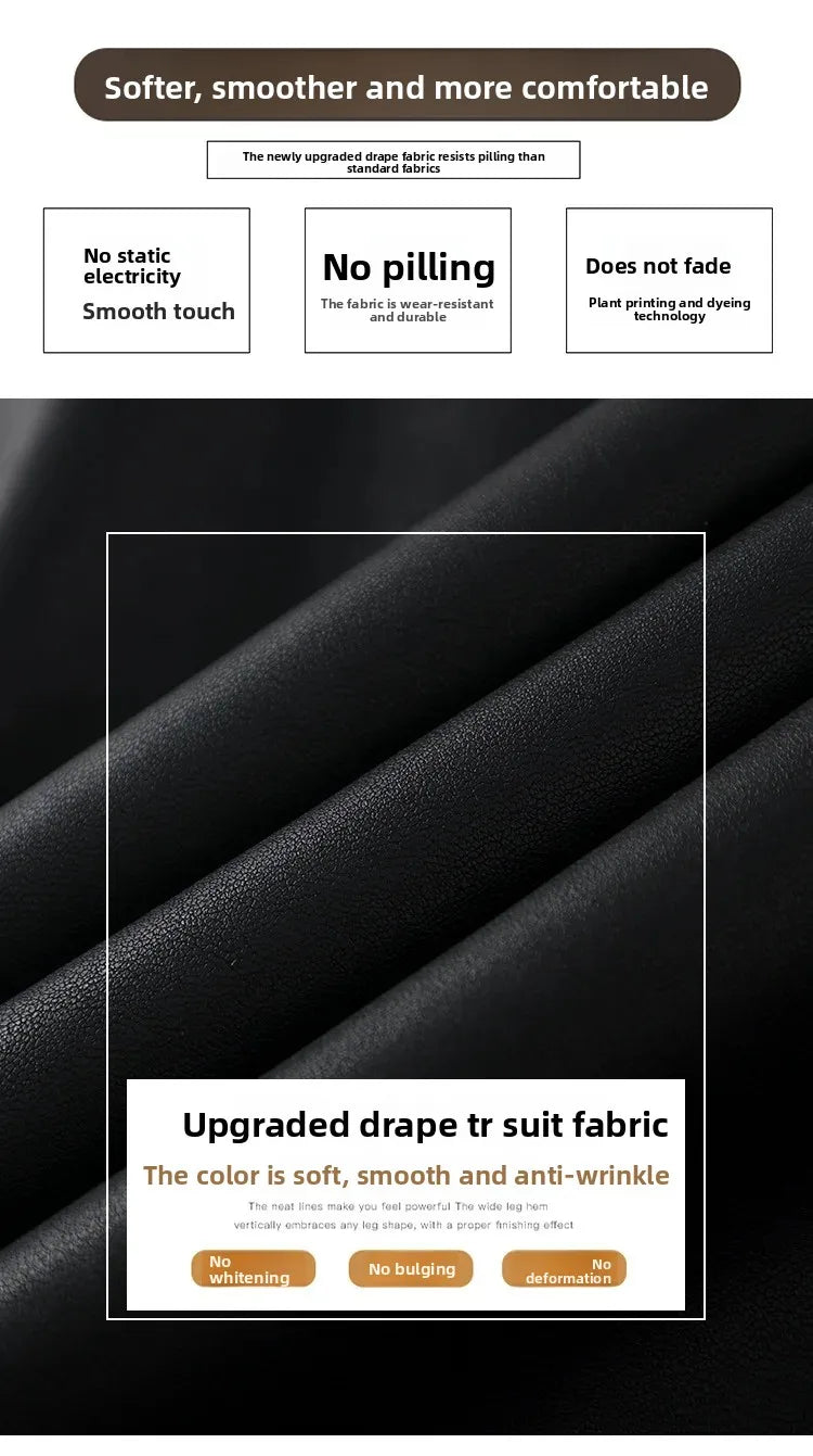 High Waist Wide Leg PU Leather Pants Women's Suit Casual Floor Length Trousers Autumn Winter New Style Loose Fit Long Pants