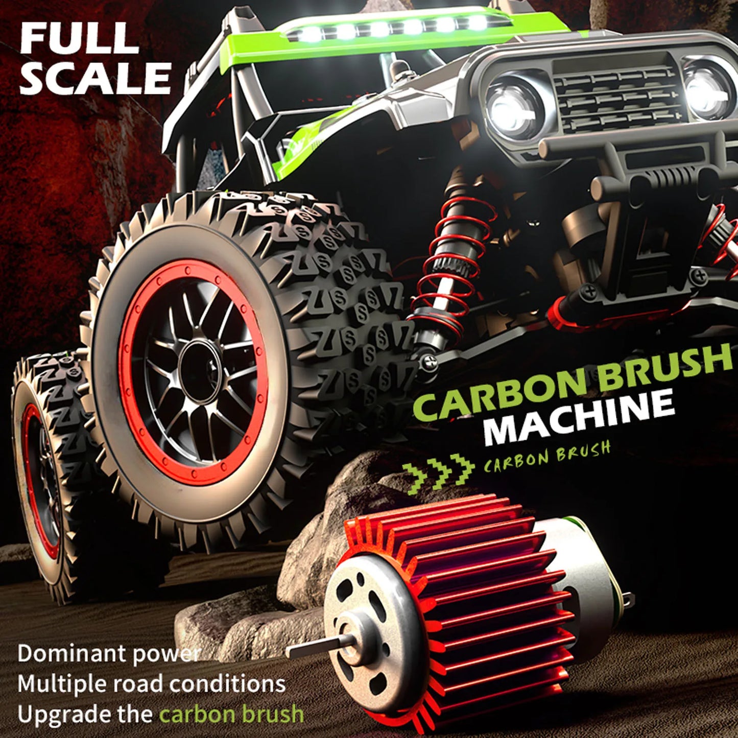 RC High Speed Off Road Vehicle Toy 1/14 RTR 48km/h Remote Control Four Wheel Drive Car Brushed Motor ESC LED Lights