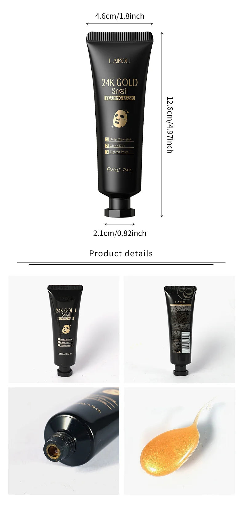 LAIKOU Sakura 24K Gold Peeling Face Mask Anti Wrinkle Whitening Acne Blackhead Removal Facial Tear Off Mask Skin Care Products