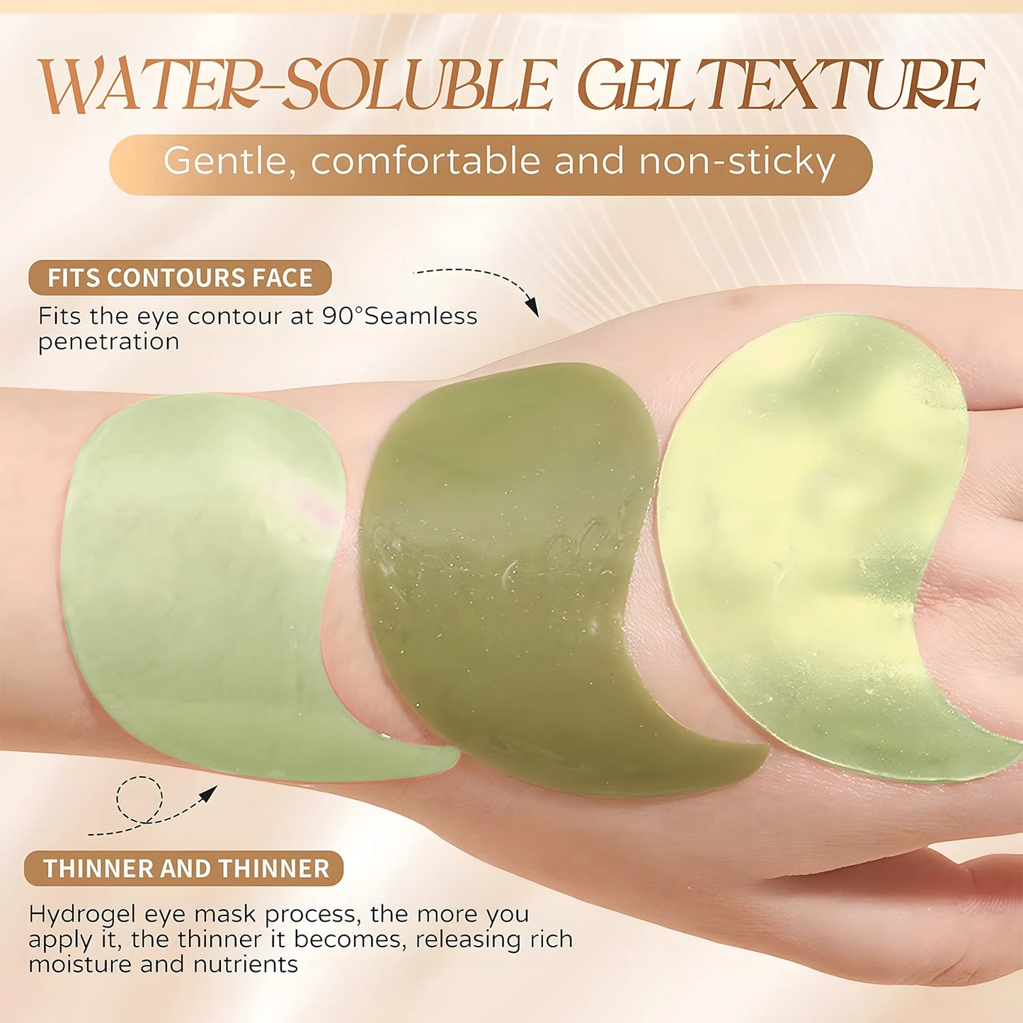 Seaweed Eye Mask; Rich in Seaweed, Collagen and Hyaluronic Acid, Smoothes Fine Lines, Fades Dark Circles, Tightens and Nourishes the Skin, Makes the Skin Smoothes and Softens the Eyes