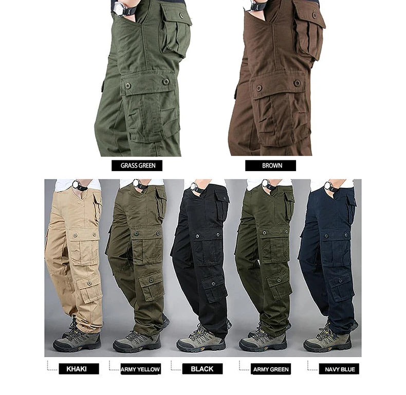 Tactical Cargo Pants Men Cotton Overalls Outdoor Work Trousers Big Size Hombre Clothing Camo Hiking Pants