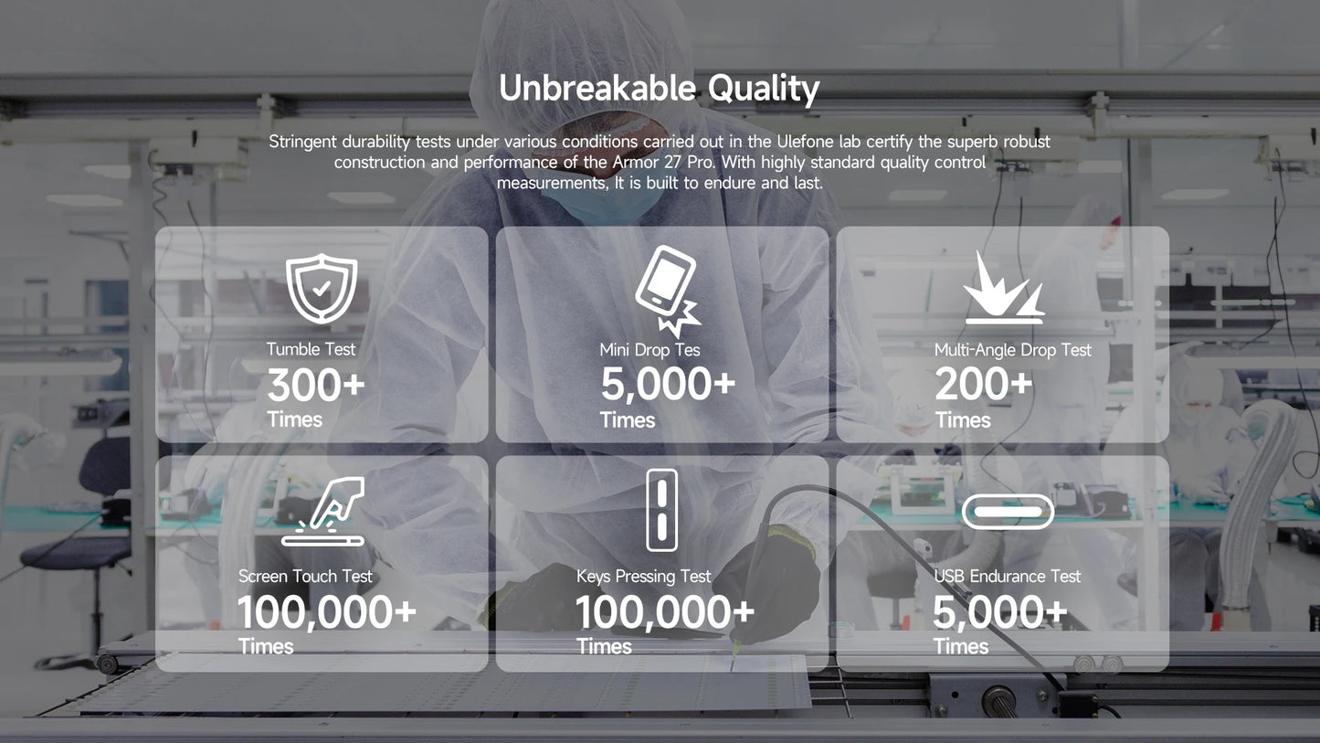 Ulefone Armor 27 Pro 5G Rugged Phone 10600mAh Smartphone 50MP Camera 64MP Night Android 14 Up to 24GB+256GB NFC Waterproof Phone