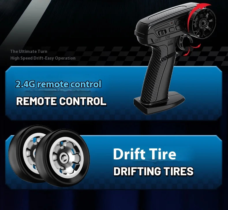 RC Drift Car 1/64 Mini Rc Car 4x4 Full Proportion Control 15KM/H High-Speed Vehicle Mini RTR Racing Model Boy Toy Gift