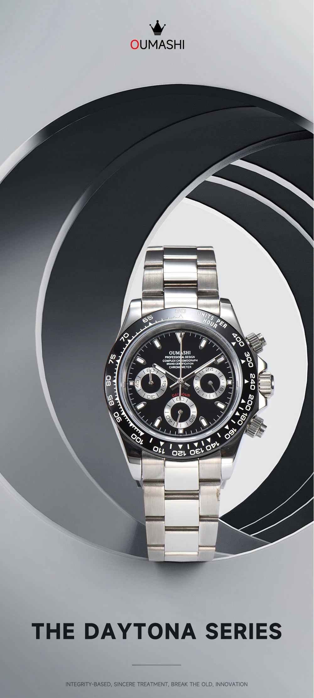 VK63 watch Luxury Men's Watch Sapphire Customizable Multi functional Chronograph Stainless Steel Case Suitable for VK63 Movement