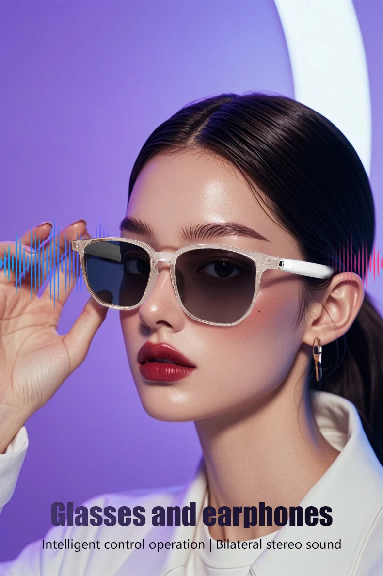 GS03 Smart Glasses for Men BT Sunglasses Earphone Outdoor Sports UV400 Polarized Anti Blue Light Lens IPX5 Intelligent Glass