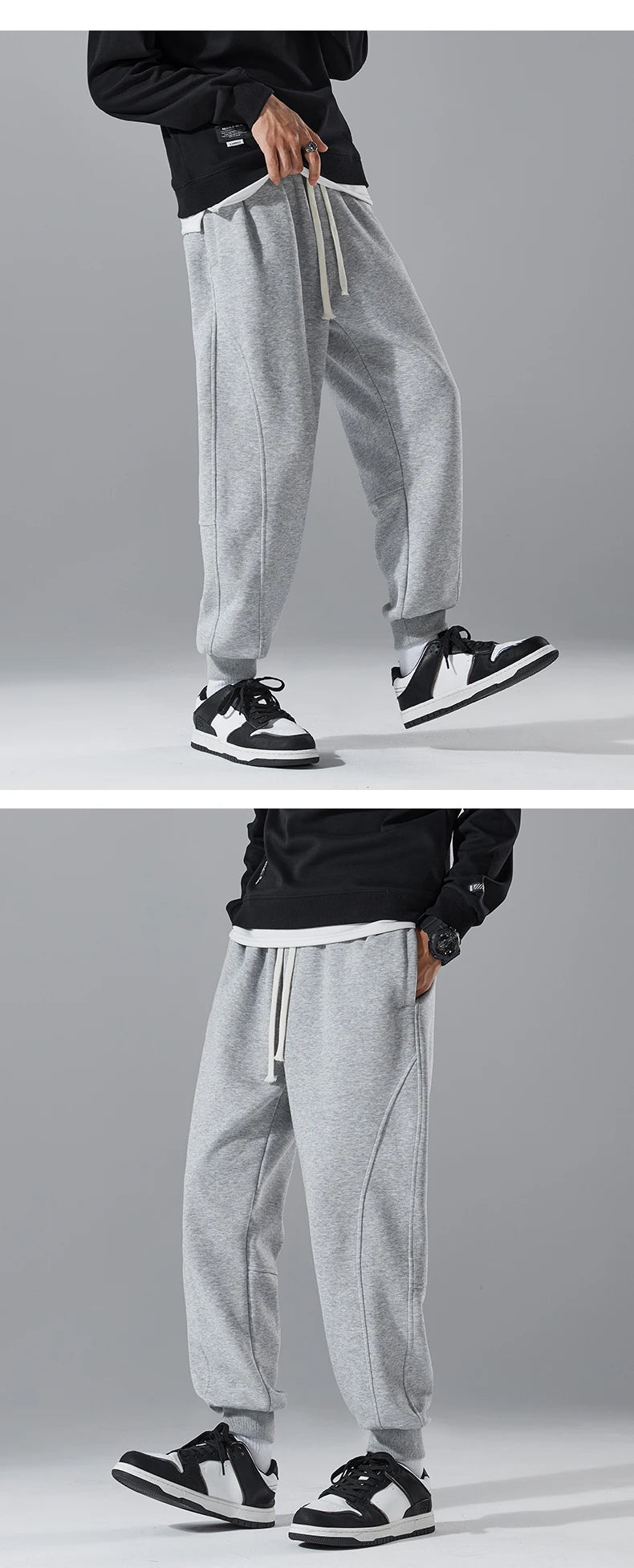 Spring Men's Jogger Pants Elastic Sport Sweatpants Big Size Plus Large 6XL 7XL 8XL Casual Fashion Grey Calf Trouser Autumn Cargo