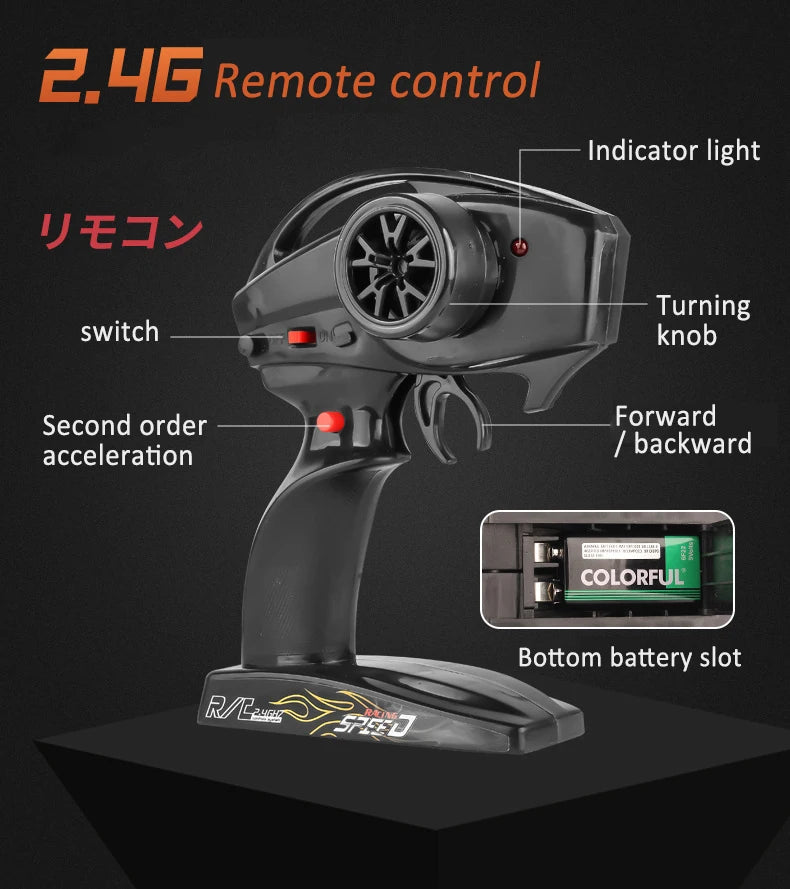 1:10 70km/H Remote Control Car 4wd High Speed Drift 2.4g Rc Car Shock Absorber Anti-Collision Rc Toys Christmas Gift