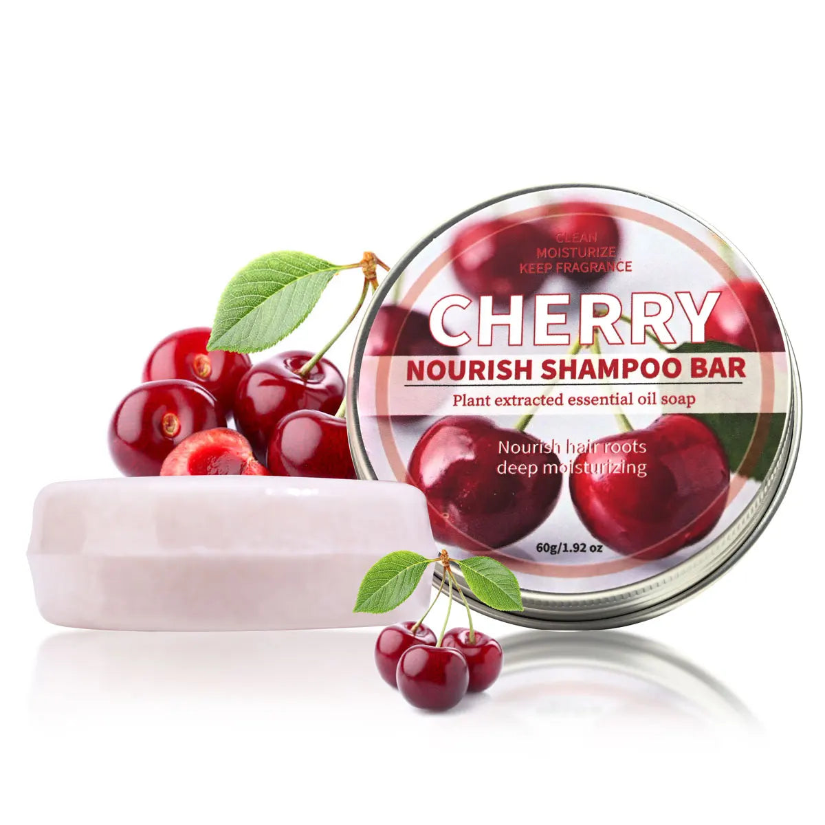 Fruit cherry shampoo fragrance soap nourishes hair, deeply cleanses and controls oil, refreshing soap