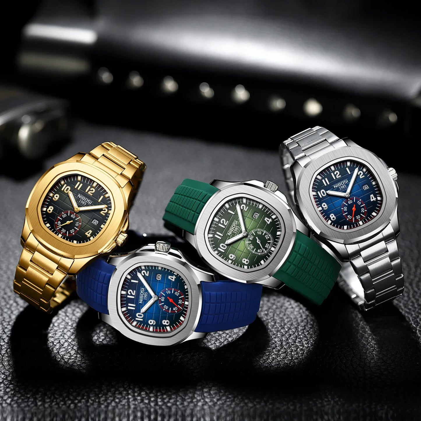 NIBOSI Brand Luxury Mens Watch Waterproof Luminous Digital Design Quartz Watch Casual Belt Date Watches For Men reloj hombre