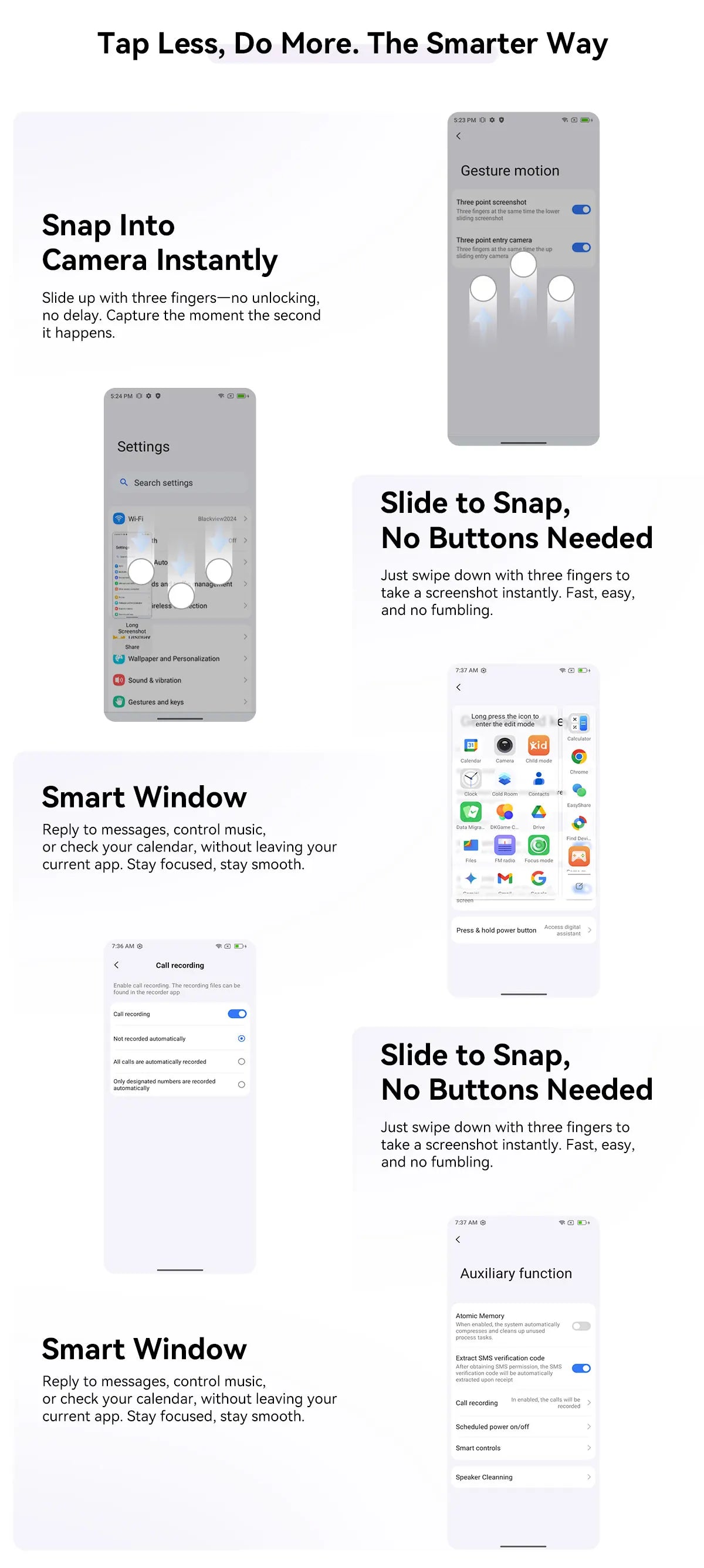 Blackview SHARK 6 AI Smartphone Android 15 Unisoc T8100 5G Mobile Phone 6.88'' Display 120Hz, 8+16GB RAM,128GB+2TB ROM, 5000mAh