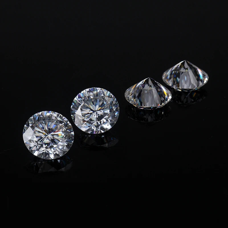 Moissanite Stone Real D Color Round Cut 0.1-20ct VVS1 Loose Gemstones for Jewelry Making Pass Diamond Tester with Certificate