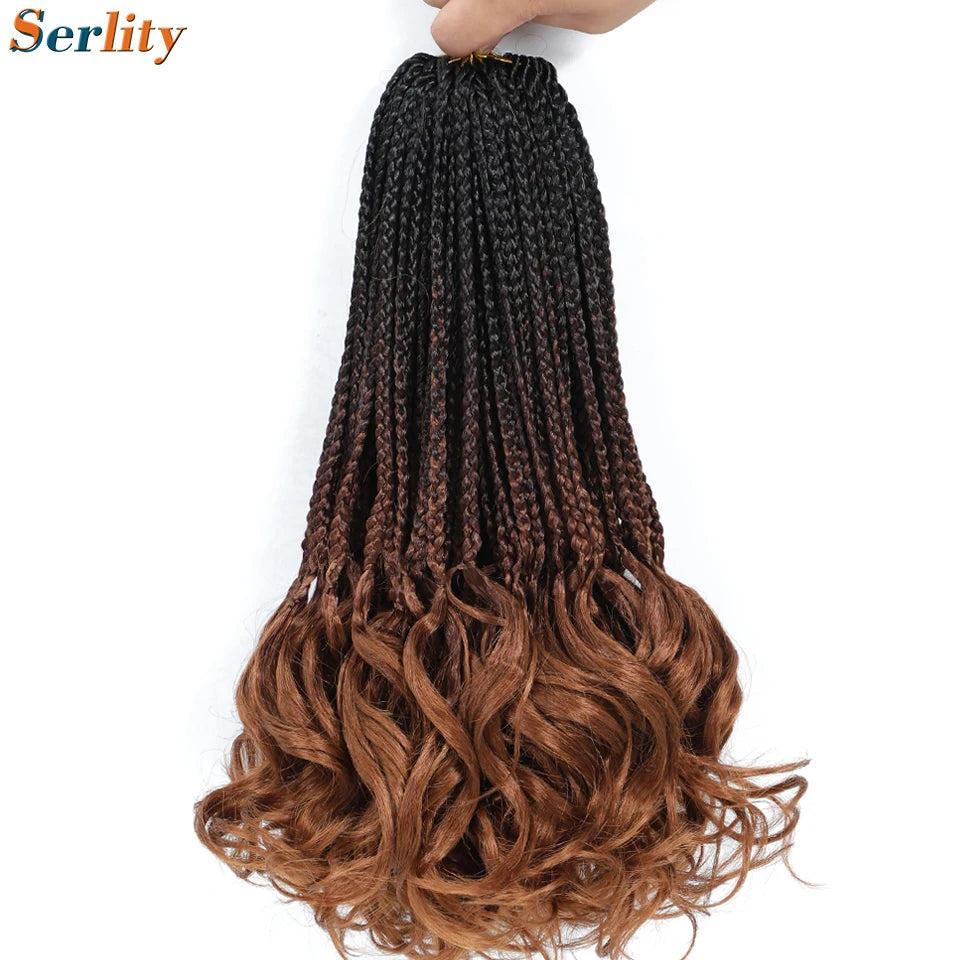 French Curl Crochet Braids 14 Inch Kid-Friendly Goddess Box Braids with Bouncy Curly Ends French Curls Braiding Hair for Women