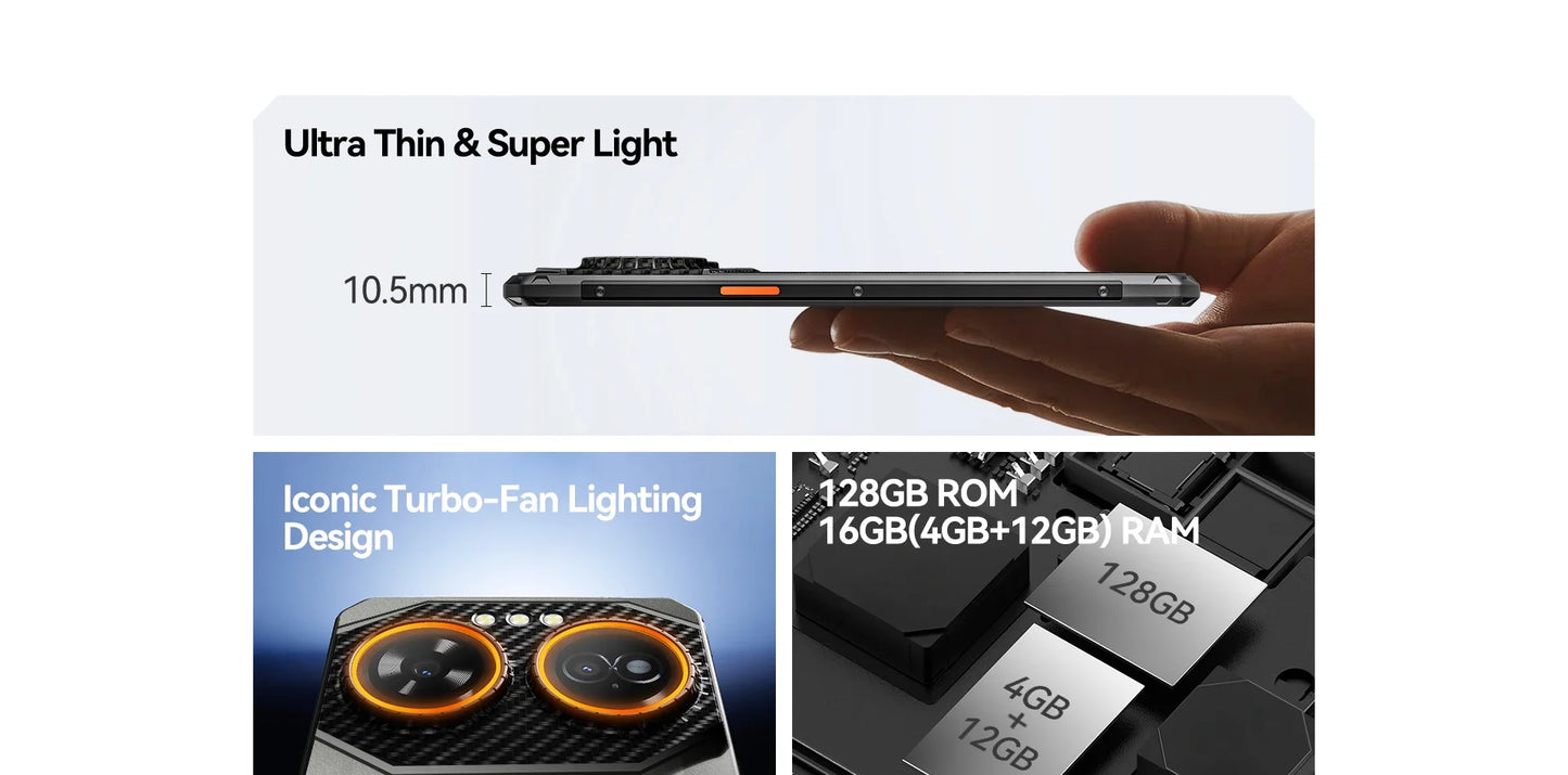 IIIF150 Air3S Rugged Smartphone Phone 6.6" 16GB(4+12) 128GB 16MP Camera Telephone Portable 5500mAh Android 14 NFC Call Phone