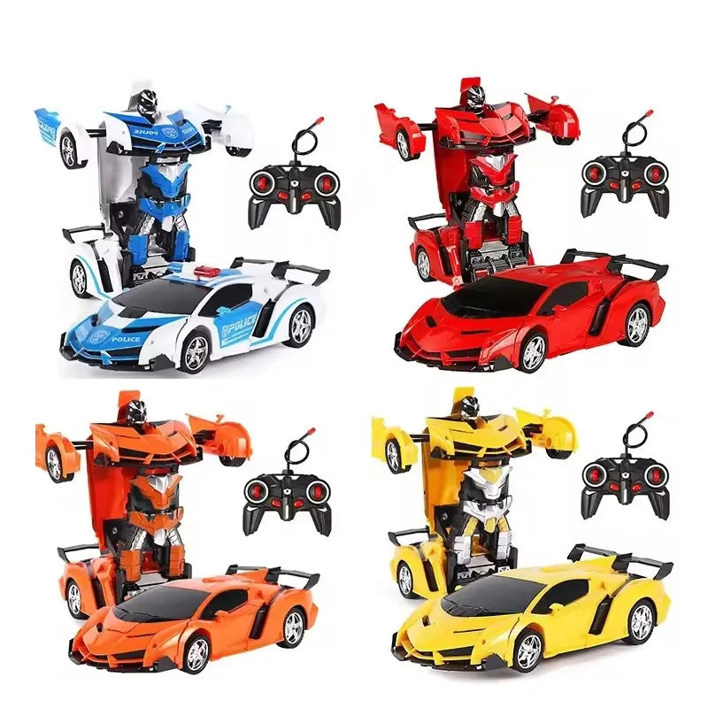 Electric RC Car 2 In 1 Transformation Robots Sports Vehicle Model Robots Boys Toys Remote Cool RC Deformation Cars Kid Toy Gifts