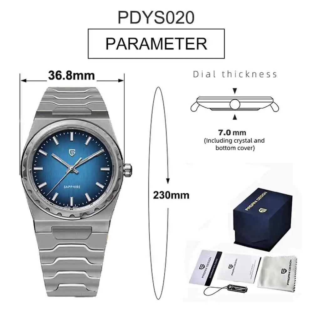 PAGANI DESIGN 2025 New Thin 7mm Fashion Men Quartz Watch V2 Stainless Steel Sapphire 10Bar Waterproof C3 reloj hombre
