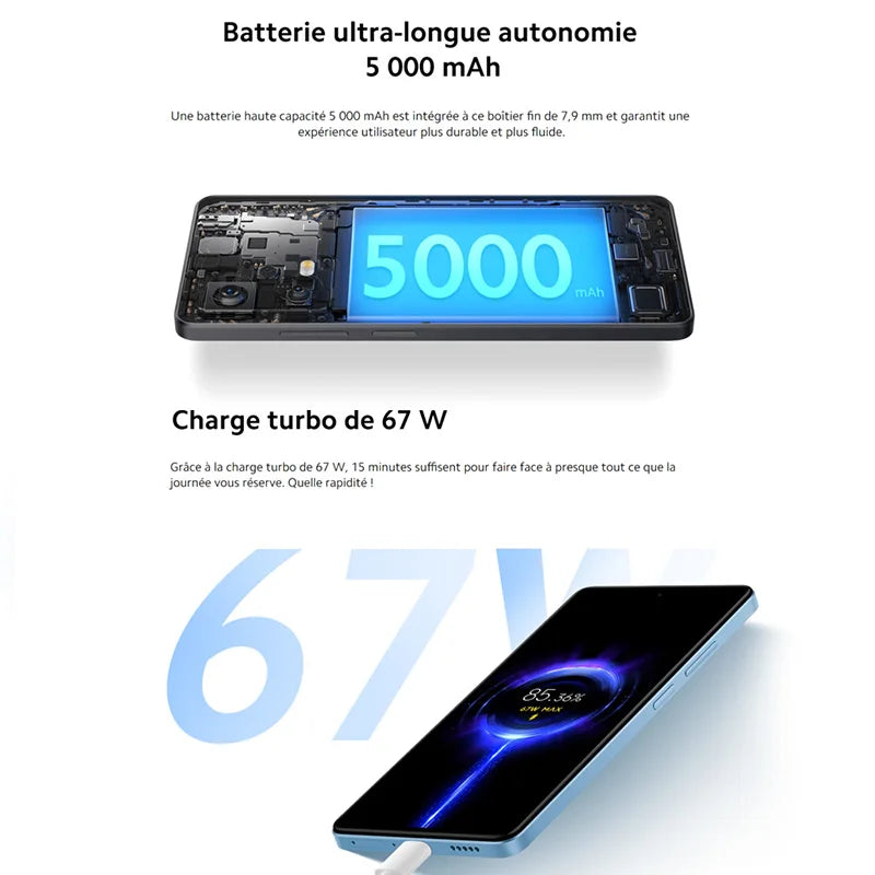 Xiaomi Redmi Note 12 5G Smartphone Global Version 4GB 128GB 6.67 ”Amoed FHD + Snapdragon® 4 48MP Main Camera 33W fast Charge