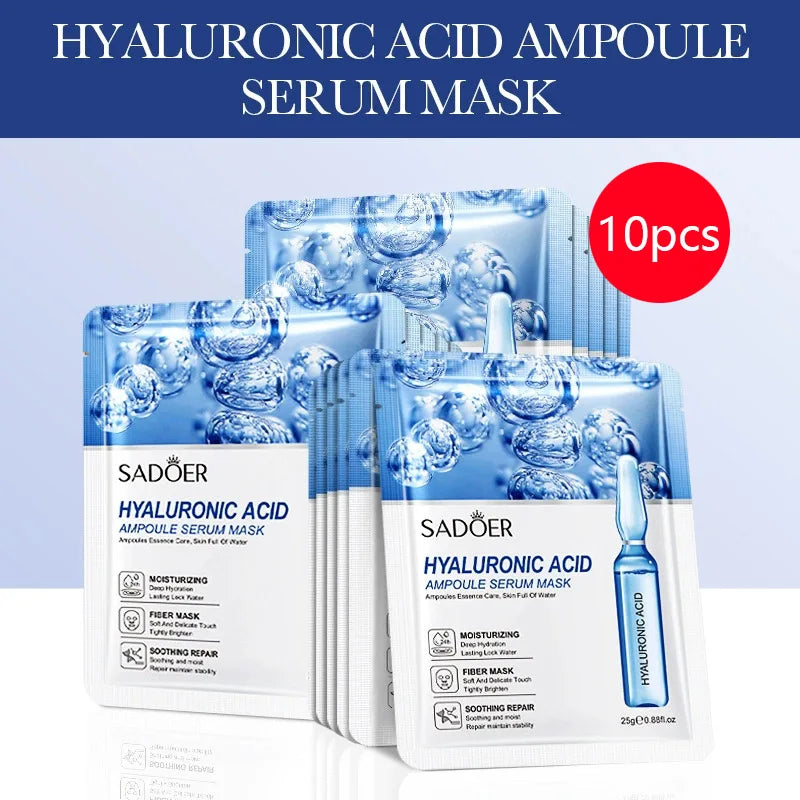 SADOER Hyaluronic Acid Facial Masks Face skincare Anti-aging Hydrating Moisturizing Anti Wrinkles Face Mask Skin Care Products