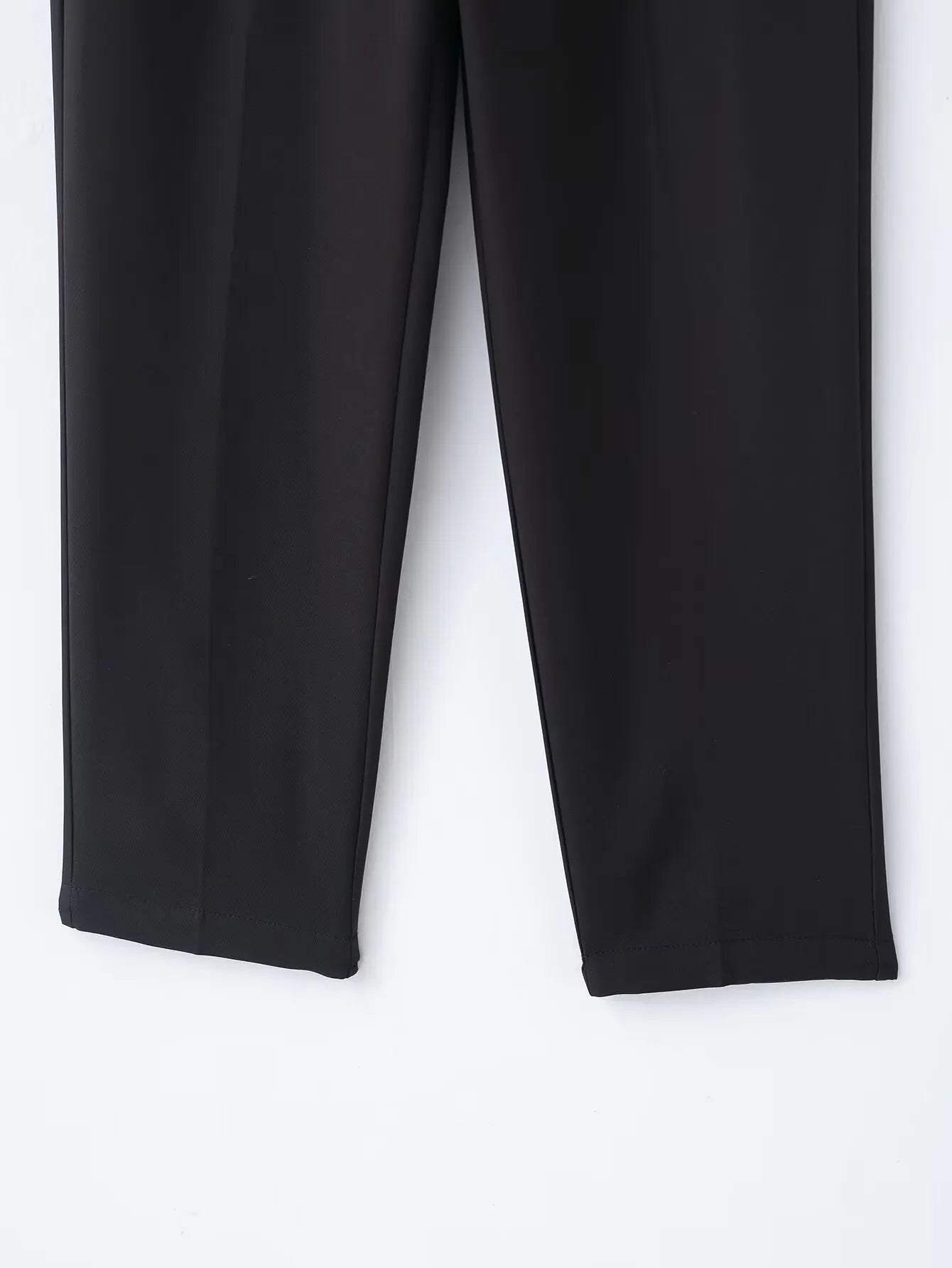 Faionable High Waist Belted Straight Leg Pants Women's Slim Fit Casual Autumn New Arrival Street Sle Polyester Fiber