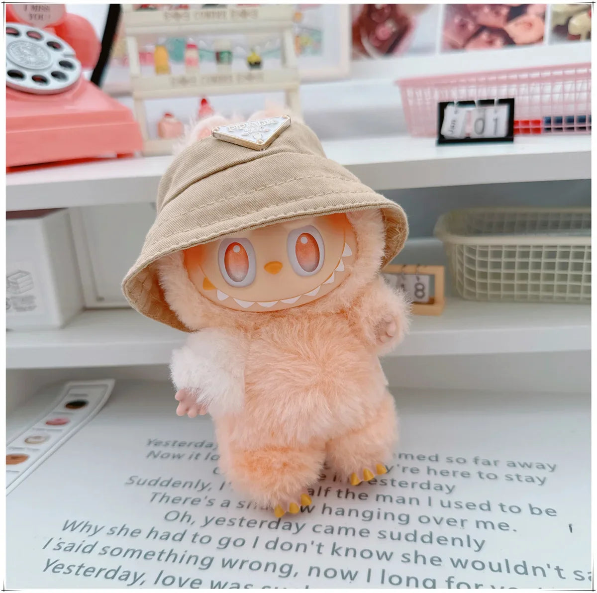 Para 15-17cm Labubu V1 V2 Idol muñeca traje sombrero monos ropa regalo Mini ropa de muñeca de peluche accesorios de atuendo