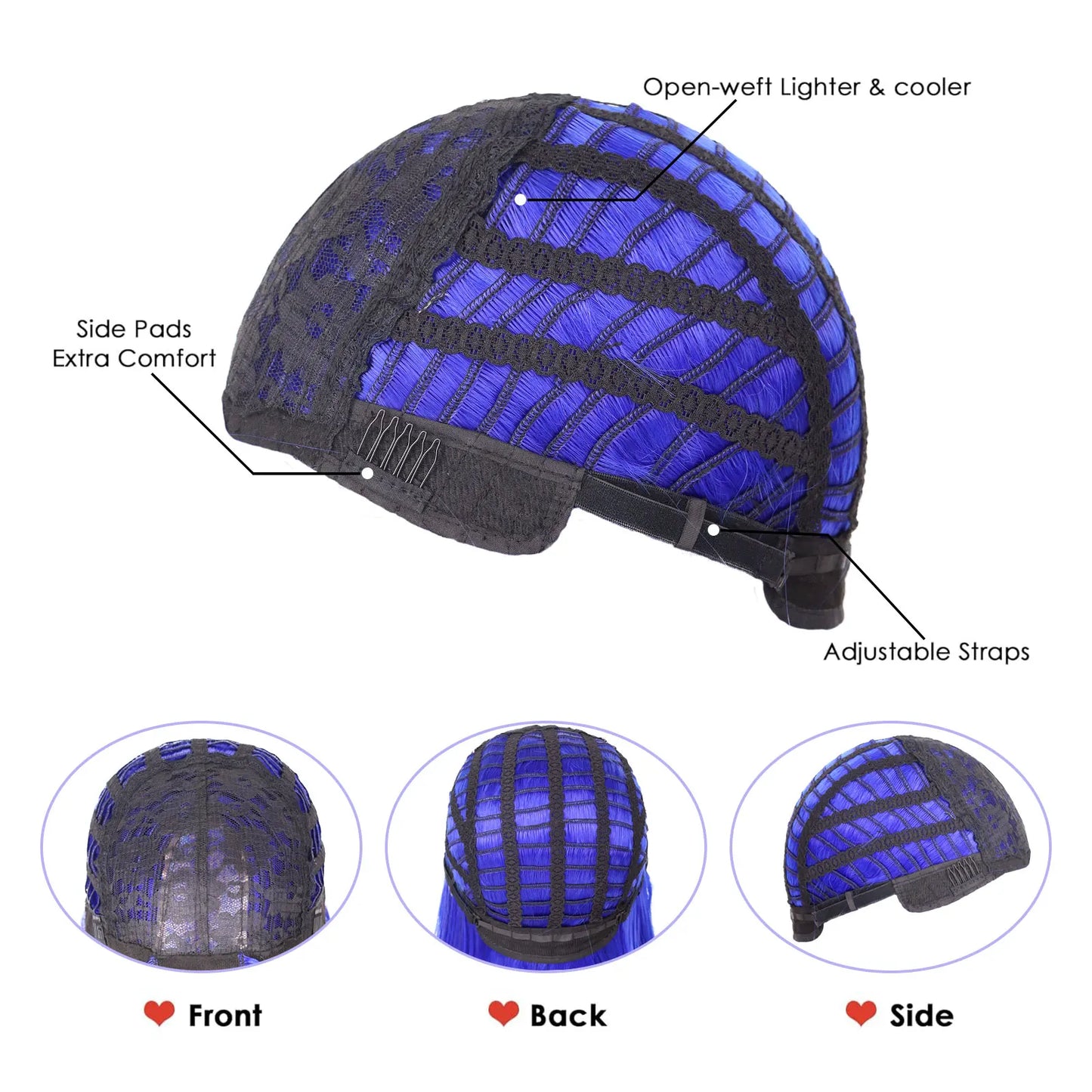 Synthetic Short Straight Bob Wig Middle Part Heat Resistant Synthetic Wigs for Halloween Cosplay Party