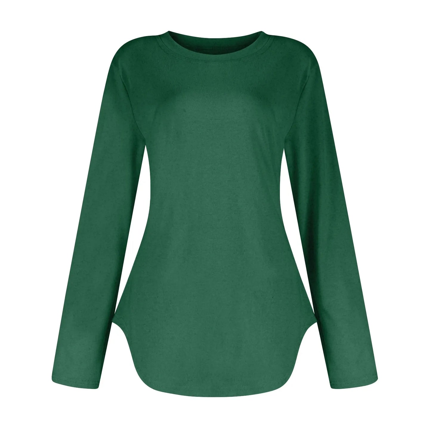 Traf 2024 Mujer Womens Long Sleeve Round Neck Shirts Side Split Basic Loose Tunic Tops Casual Shirts Ropa De Mujer Fashion