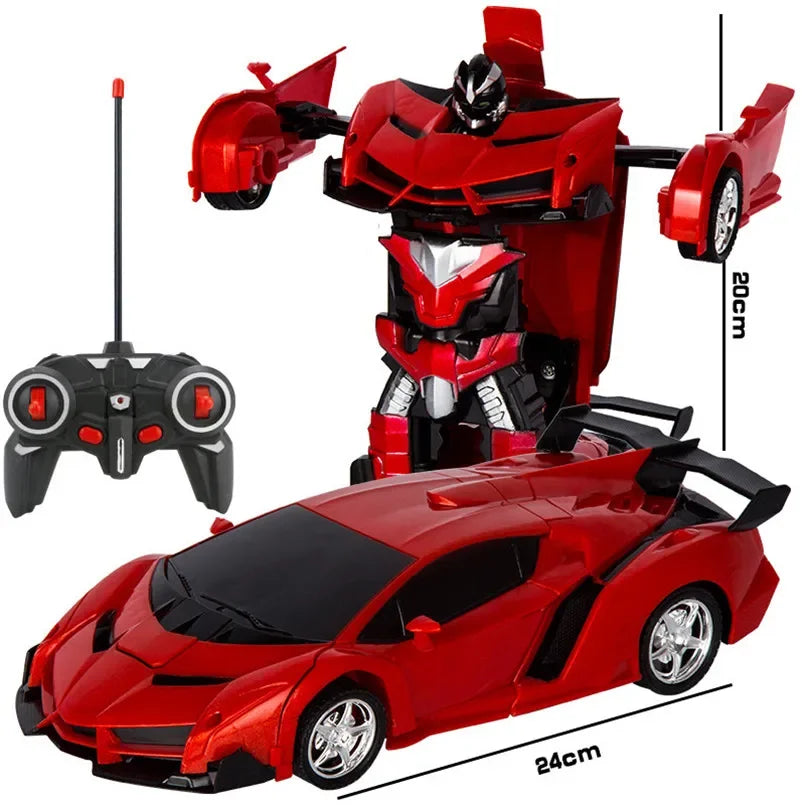 Electric RC Car 2 In 1 Transformation Robots Sports Vehicle Model Robots Boys Toys Remote Cool RC Deformation Cars Kid Toy Gifts