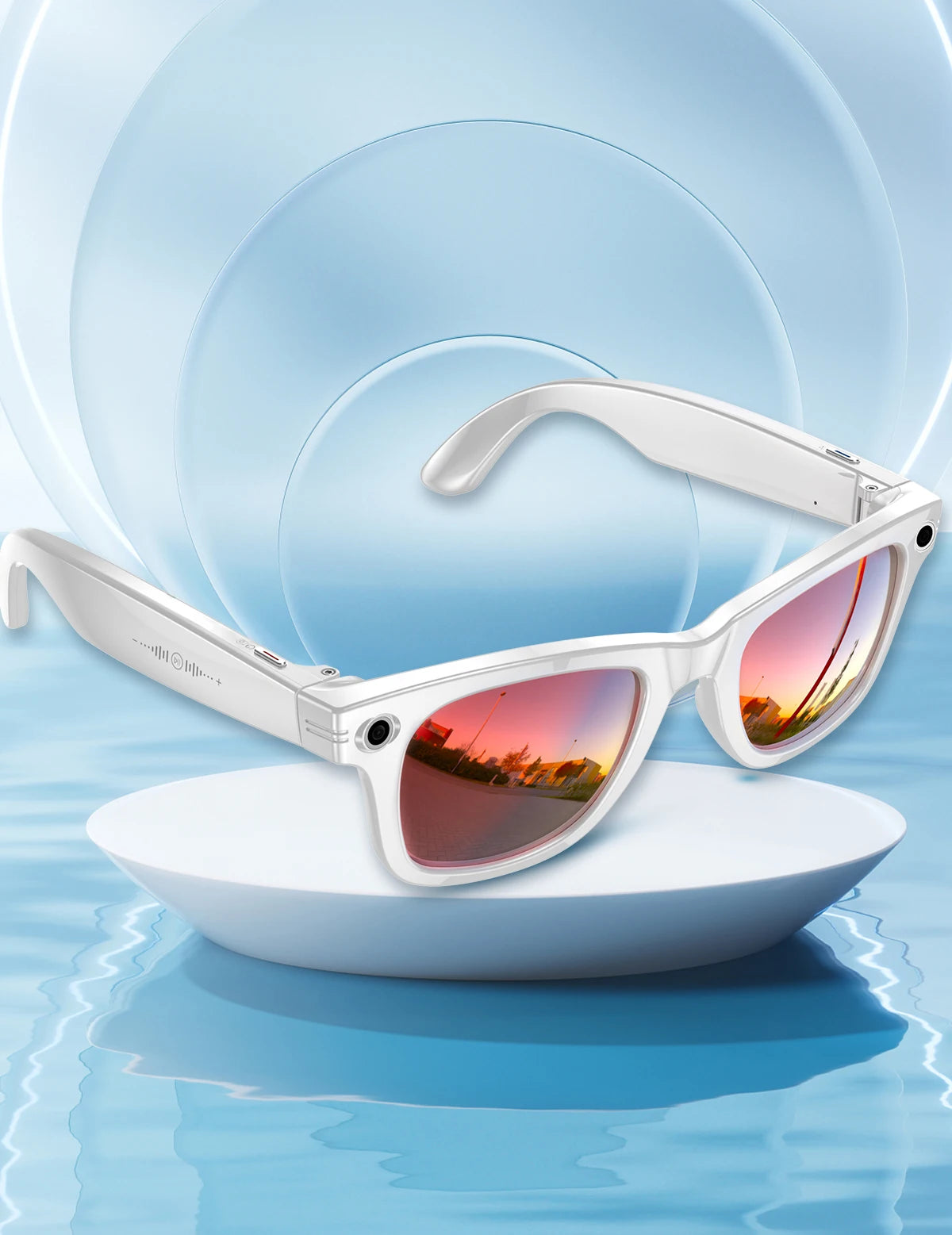 AI Smart Glasses 5 Million Pixels Recording Videos Photo Recognition Answer Translation 290mAh IP66 Waterproof Bluetooth Glasses