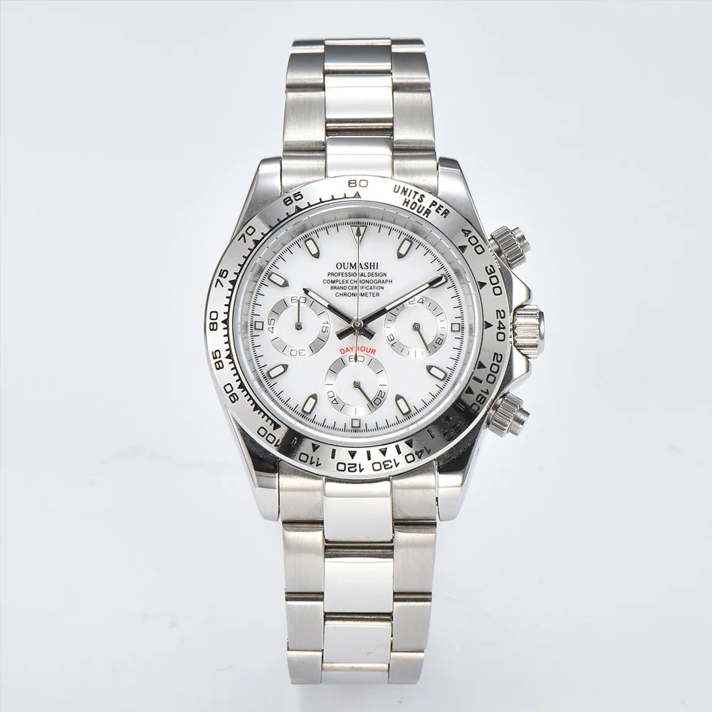 OUMASHI VK63 Man luxury panda watches Sports Quartz Watch Sapphire Stainless Steel Waterproof Chronometer for vk63 Movement