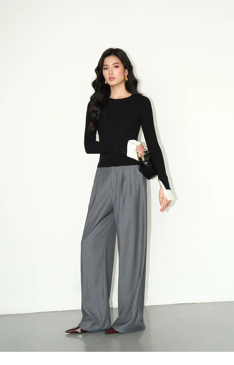 Multicolor Office High-waisted Wide-leg Suit Pants Women's 2025 Autumn Loose and Drape Casual Straight Mopping Trousers