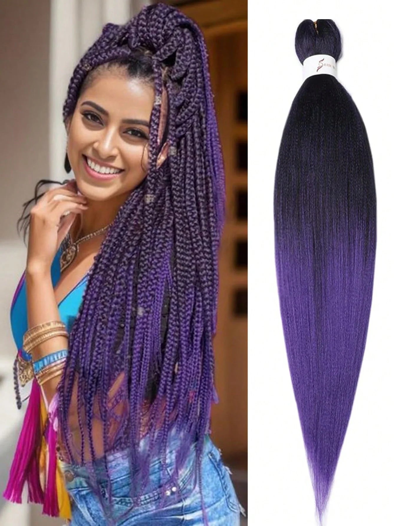 Braiding Hair Pre-stretched 26Inch Hair Extensions for Afro Crochet Braids Synthetic Fake Hair DIY Multi-Color Optio Jumbo Braid