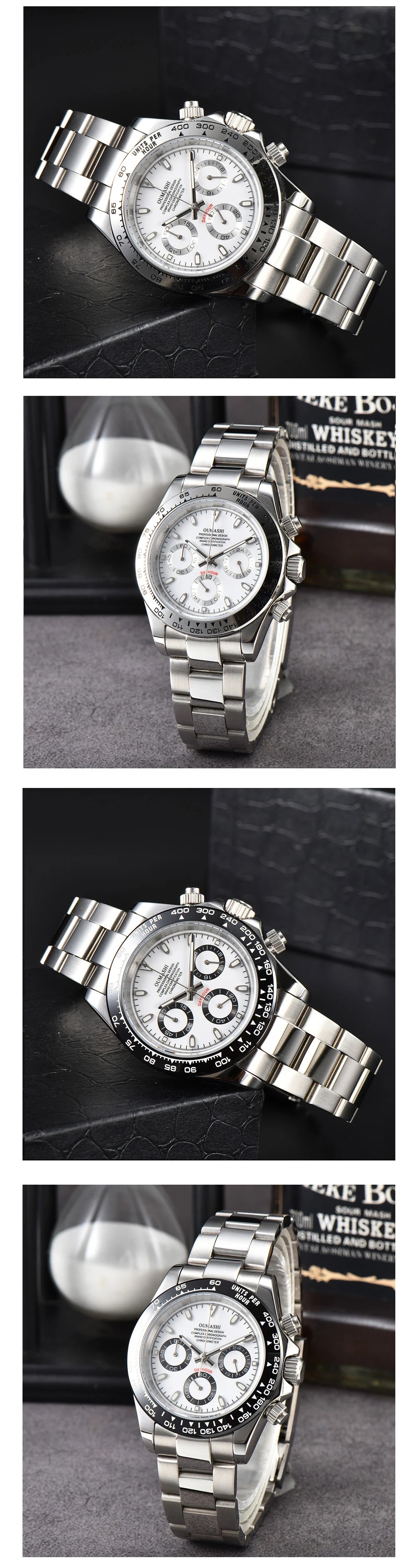 OUMASHI VK63 Man luxury panda watches Sports Quartz Watch Sapphire Stainless Steel Waterproof Chronometer for vk63 Movement