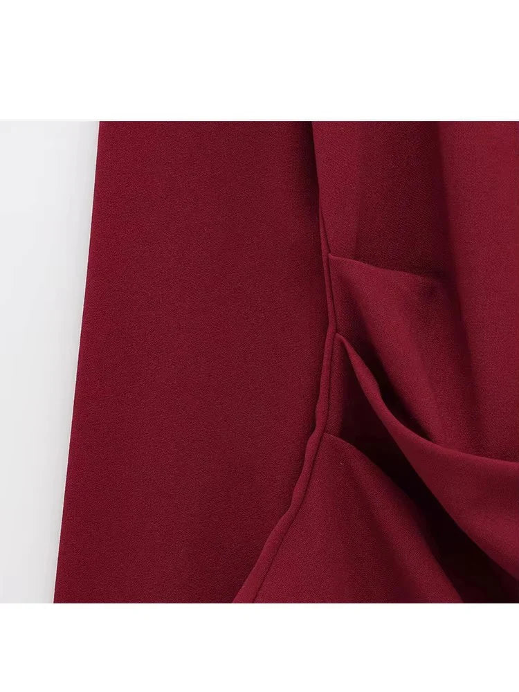 TFMLN 2025 Fashion Asymmetric Women Top T Shirts New Elegant Spring Summer Elastic Clothes Long Sleeve Shirt Top