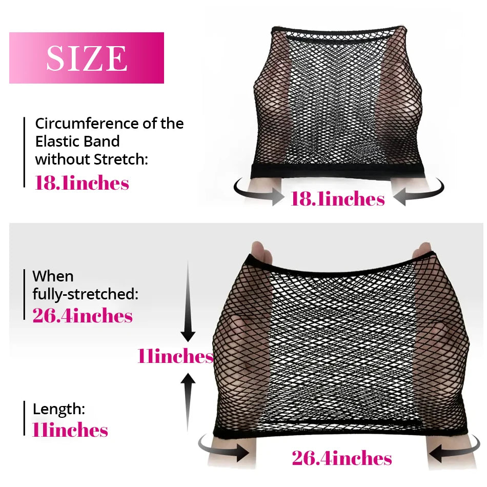 Top Hairnets Good Quality Mesh Weaving Wig Open at One Ends Black Hair Elastic Stretchabl Net For Making Caps Fishnet Ladies