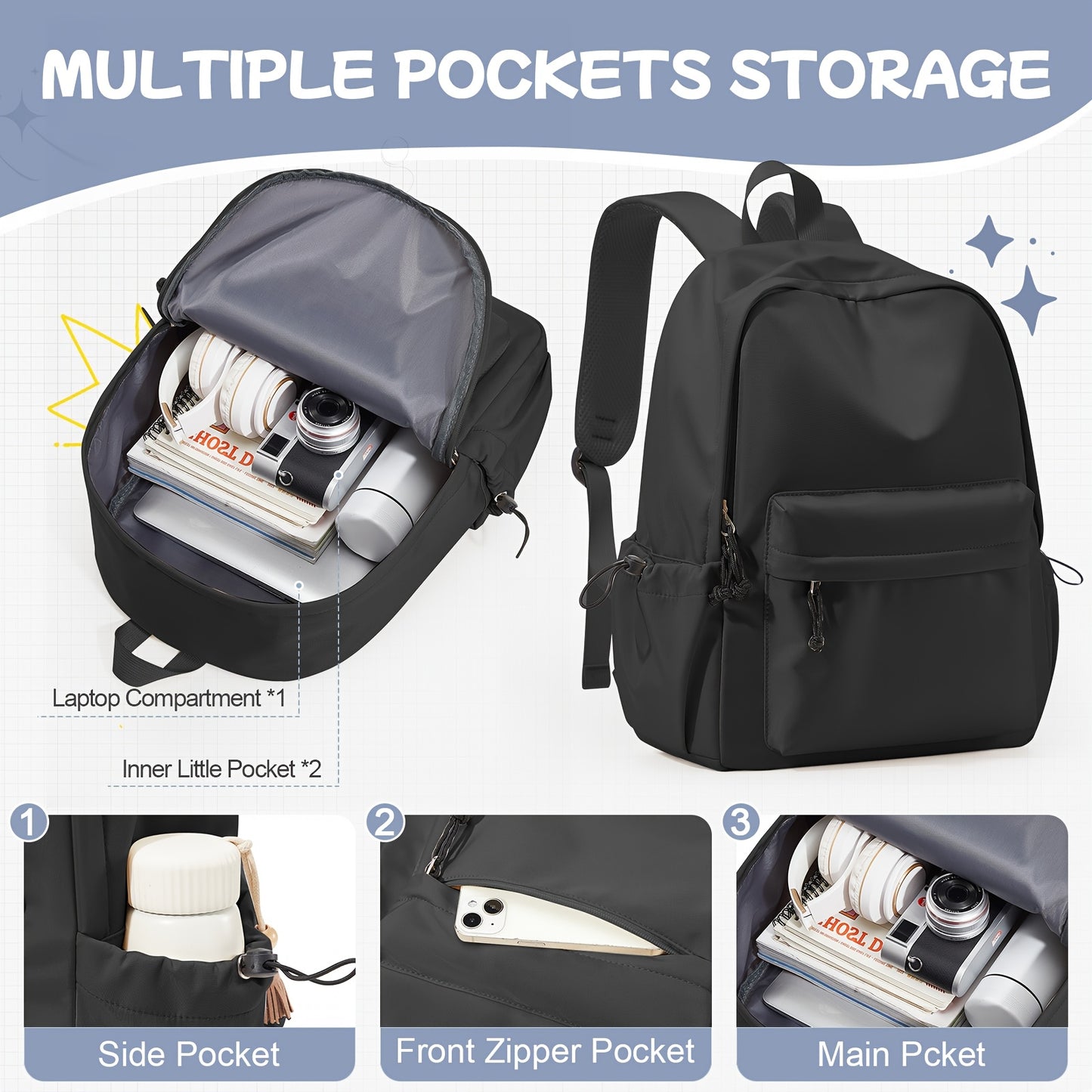 Lightweight Casual Laptop Backpack For For Men And Women, School Book Bag For College