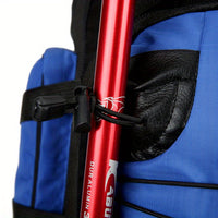 90L High-Capacity Travel Backpack - Durable Polyester, Blue with Black Accents, Plaid Pattern, Adjustable Chest Strap, Multiple Pockets for Outdoor Adventures, Camping & Hiking, Backpack for Travel