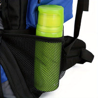 90L High-Capacity Travel Backpack - Durable Polyester, Blue with Black Accents, Plaid Pattern, Adjustable Chest Strap, Multiple Pockets for Outdoor Adventures, Camping & Hiking, Backpack for Travel