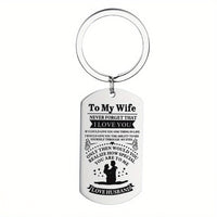 1pc, TO MY WIFE Valentine's Day Thanksgiving Military Card Creative Keychain, Backpack Pendant, Bag Charms, Birthday Gifts, Party Favors