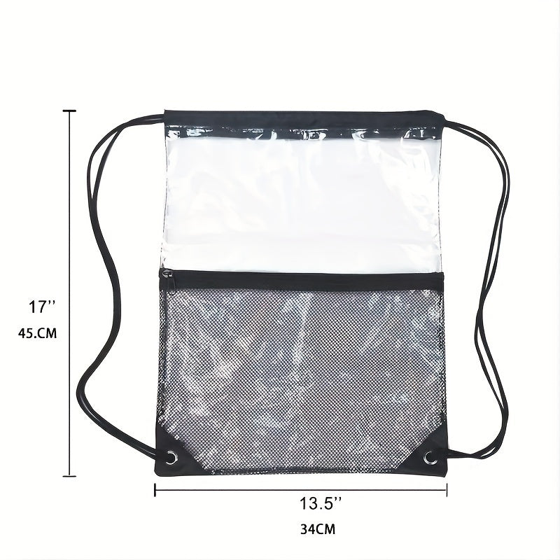 Waterproof Drawstring Backpack - Portable, Clear PVC Bag for Travel, Gym, Sport, Beach (1pc)