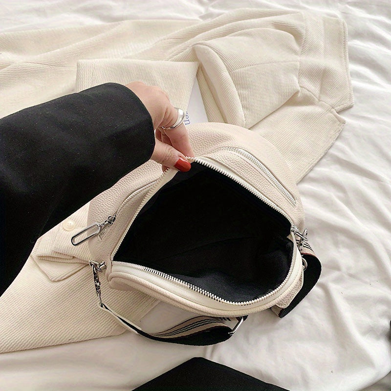 PU Large Capacity Money Backpack with Adjustable Strap - Zipper Closure Bag, Crossbody Messenger Purse for, Shopping & Everyday Use, Durable Casual Handbag (Solid Color, Fits books, Laptop, Cash)