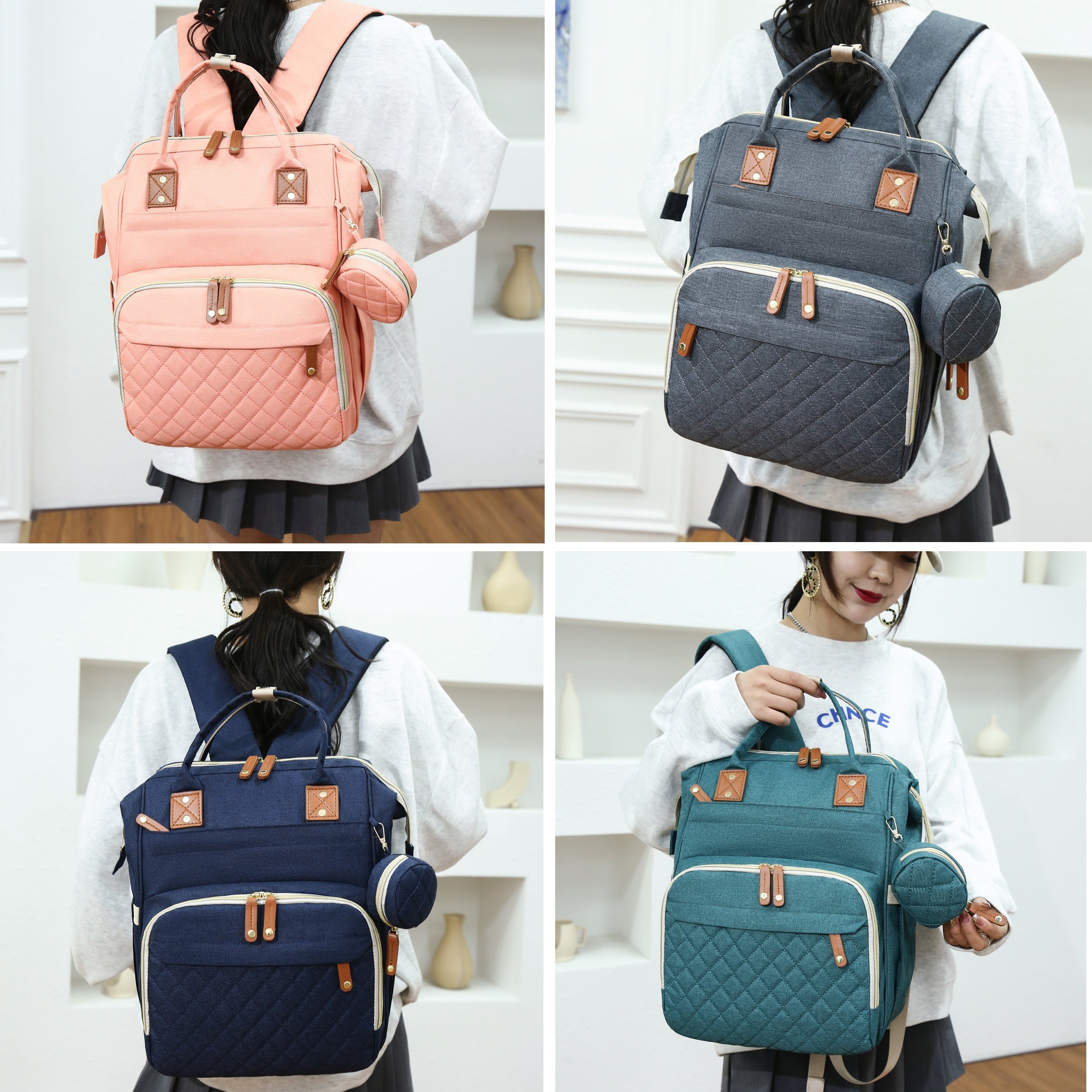 Lamroro Diaper Bag Backpack, Multifunction Travel Back Pack Maternity Changing Bags, Large Capacity, Stylish, Bag for Boys& Girls, Registry Search, Essentials Gifts, with USB Charging Port for Moms Dads