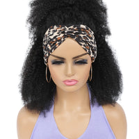 180% Afro Kinky Curly Headband Human Hair Wig For Black Women No Glue No Gel Ready To Wear Natural Brazilian Wigs With Headbands