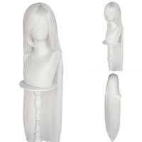 Synthetic 46Inch Black Straight Extra Long Stylish and Versatile Anime Cosplay Wig With Bangs For Daily Party Wear Wig Fashion